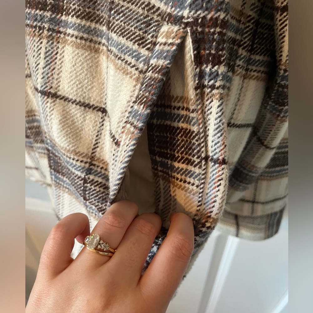 Goodfellow Plaid Shirt Jacket Button Up 100% Cotton - Picture 5 of 6